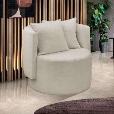 Imagem de Poltrona Orgânica Maya Boucle Bege Redonda Decorativa - ARKELL