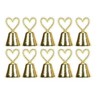 Imagem de CUOFYUNL 10 peças porta-números de mesa estilo europeu porta-cartões inovador em forma de sino para eventos restaurantes de casamento (Ouro)