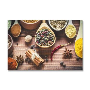 Imagem de NHLDZYH Pintura de cozinha moderna especiarias, impressão de arte, imagens para cozinha, decoração de parede de cozinha moderna. C50. 80 x 120 cm. Apenas tela