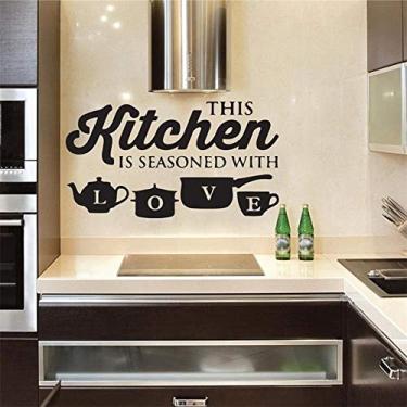 Imagem de GLOGLOW Adesivo Decalque Amor Removível Pvc Adesivo de Parede Arte, Decoração de Cozinha, 32x52cm, Design Adesivo Não Tóxico Nan Decoração Diária