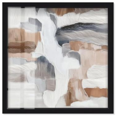 Imagem de Arte de parede minimalista Earthy Art I Shadowbox da Art Remedy, moldura preta, 33 x 33