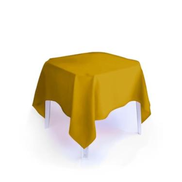 Imagem de Toalha de Mesa Quadrada Oxford Lisa com Bainha Toalha de Mesa 4 Lugares para Festa Buffet e Restaurante (Mostarda,03 UNIDADES)