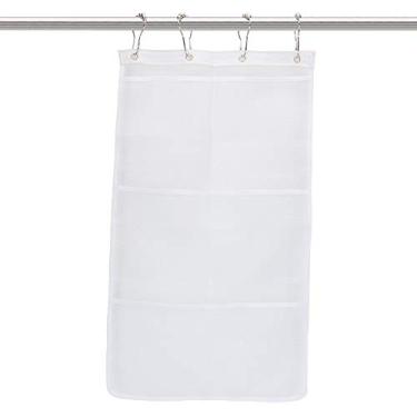 Imagem de GLOGLOW Organizador de Ganchos para Roupas Com 3 Ganchos, Caddy de Banheiro de Secagem Rápida, Poliéster, 60x33cm, para Casa, Viagens, Academia, Chuveiro de Malha Suspensa Em Dormitório (Branco)