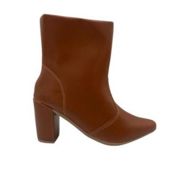 Imagem de Bota Bico Fino Feminina Cano Curto Salto Grosso Ziper LiaMalia-Feminino