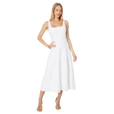 Imagem de Lilly Pulitzer Vestido midi feminino Calina Linen, Resort branco, 48