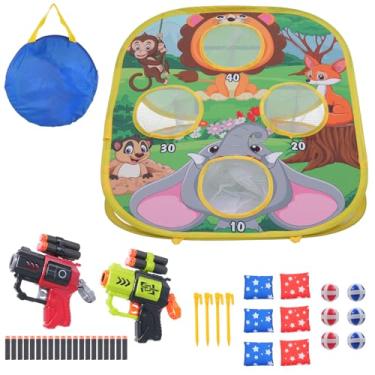 Imagem de Snsowed Jogo de Arremesso de Saco Feijão Animal, Brinquedos Esportivos Internos para Crianças, Meninos, Feitos Tecido Premium Sem Bordas Pontiagudas, Inclui 4 Estacas, 2 Jogos, (2888-10)