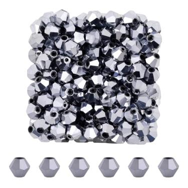 Imagem de Mandala Crafts Contas de cristal bicone de prata de 8 mm – 200 contas de vidro facetadas para fabricação de joias, pulseiras, colares, brincos e contas