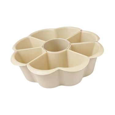 Imagem de Fxzqgnh Tigela para Legumes com Escorredor, Travessa Giratória com Compartimentos para Legumes, Ideal para Feriados, Refeições em Família, Festas E Churrascos