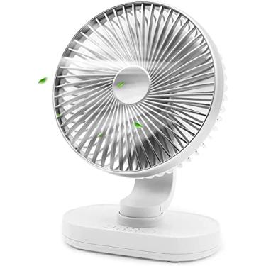 Imagem de AEWFRRV Ventilador portátil oscilante leve com 4 velocidades 16,5 cm ajustável silencioso ventilador de mesa recarregável operado por bateria pessoal para escritório em casa quarto desktop (ouro rosa) yubin1993