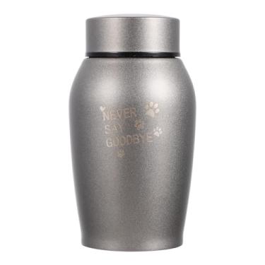 Imagem de Zerodeko Urna para Animais de Estimação Em Aço Inoxidável, para Cinzas de Cães E Gatos, Caixa Memorial para Cremação, Recipiente para Guardar Lembranças, Cinza Prateado, 13,2 Cm (5,2 Polegadas).