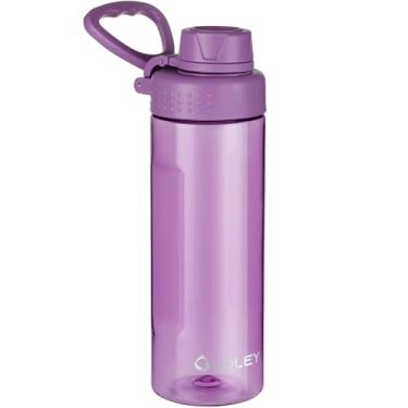 Imagem de OLDLEY Garrafas de água Tritan de 590 ml sem BPA com alça de transporte e tampa de bico, garrafa de água infantil à prova de vazamento para casa, viagem, escola, ao ar livre, roxo escuro