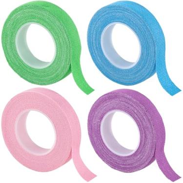 Imagem de Winsyison Fita de dedal de 4 rolos para costura, bandagem protetora de dedo de algodão respirável, fita ajustável autoadesiva, suprimentos de costura manual para bordado de tricô - 4 cores