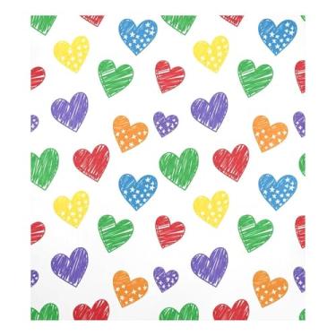 Imagem de Blueangle Crayon Hearts Capa de ímã para lava-louças Dia dos Namorados, decoração da capa frontal da máquina de lavar louça, adesivos de eletrodomésticos, adesivos de eletrodomésticos, 58 cm C x 66 cm
