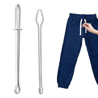 Imagem de 2 peças de passadores de corda, clipe de corda faça você mesmo, fácil de inserir, ferramenta de costura, extrator de cordão, conjunto de acessórios para moletom, casacos, calças