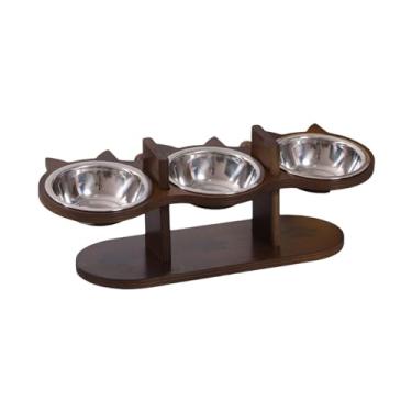 Imagem de WeiLaiKeQi Comedouro para animais de estimação, estação de alimentação para gatos, comedouro para cães e gatos, suporte para tigela de ração para