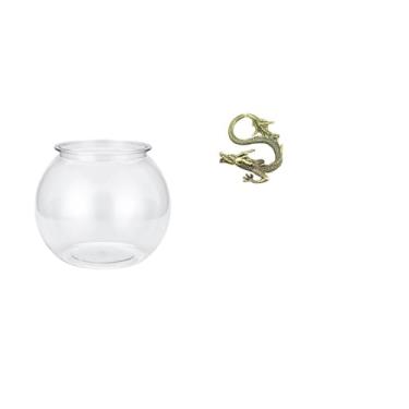 Imagem de Whtkoph Elegante Aquário Transparente com Miniestátua Chinesa em Latão, Peça Decorativa única para Mesa, Escritório E Exposição.