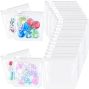 Imagem de Conjunto de 30 bolsas de comprimidos com zíper, reutilizáveis, translúcidas, organizador de medicamentos, sacos plásticos de viagem com trava deslizante para armazenamento (transparente)