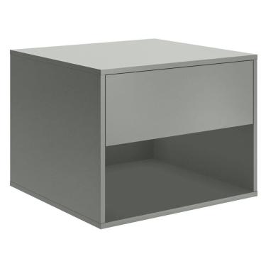 Imagem de Mesa De Cabeceira Suspensa Carisma MDP Cinza Com Gaveta