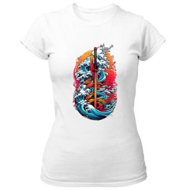 Imagem de Camiseta Baby Look Ka tana colorful japao artwork, P