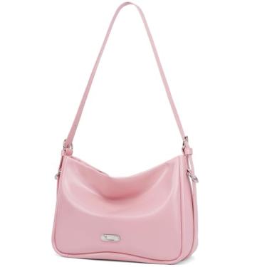 Imagem de LA FESTIN Hobo Bolsas femininas de couro Hobo com alça ajustável, rosa
