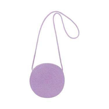 Imagem de Bolsa Transversal Minimalista De Palha Para Mulheres, Estilo Redondo, 