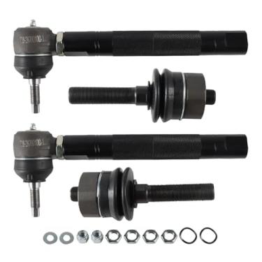 Imagem de SleYuYir Kit de terminais de direção resistente de 2 peças compatíveis com Silverado Sierra 2500 3500 2001-2010 4WD, kits de haste de direção ajustáveis de 0-15 cm compatíveis com Chevy GMC Repalce OE