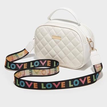 Imagem de Pequena bolsa tiracolo para celular feminina mini bolsa transversal, Branco