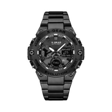 Imagem de Relógio De Quartzo Masculino Em Aço Inoxidável Com Alarme, Luz Noturna