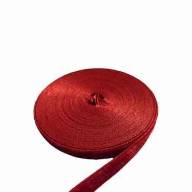 Imagem de FAYADA Fita de veludo vintage de 10 metros para árvore de Natal, embrulho de presente, buquê de flores, decorações de guirlanda, fabricação de laço, costura (vermelha, 10 cm)