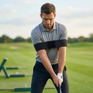 Imagem de Faixa de braço para treinador de swing de golfe - auxílio de correção de balanço para fixar asas de frango e manter os braços sincronizados, para driving range e prática em casa, serve para homens e