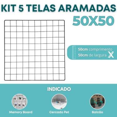 Imagem de Kit 5 Telas Aramada 50x50cm Mural Criativo Fotos Inspirações Mood Boar
