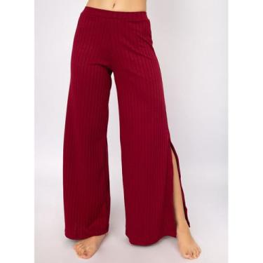 Imagem de Kit 3 Calças Flare Pantalona Cintura Alta Com Fenda Casual - Bella Fio