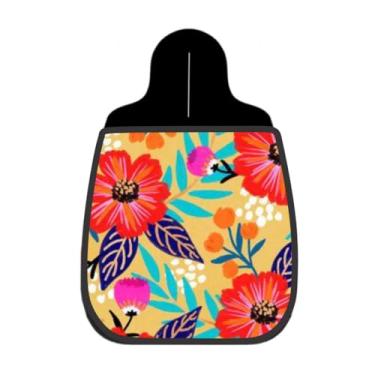 Imagem de Lixeira De Carro Organizador Lixinhocar Floral Vibrante Fundo Amarelo