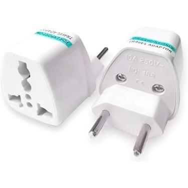 Imagem de Adaptador Universal de Tomada para Viagem, Kit com 3 Unidades, Compatível com Brasil, Reino Unido, EUA, Europa, China, Itália e Austrália, 10A, 250V Bivolt