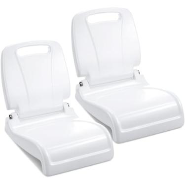 Imagem de Karenhi Pacote com 2 assentos de piscina dobráveis para adultos, cadeiras portáteis ao lado da piscina, assentos de estádio com suporte traseiro para uso na piscina, acampamento, praia, piquenique