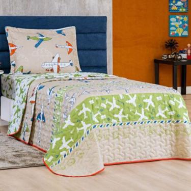 Imagem de Colcha Cobre Leito Casa Show Solteiro 2 Peças - Foguete - 100% Poliést