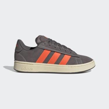Imagem de Tênis Couro Adidas Grand Court Alpha Masculino, Marrom, Laranja, 41