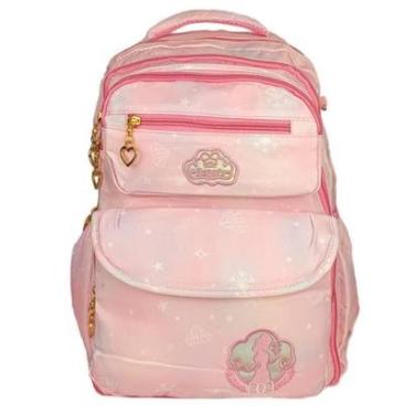 Imagem de Mochila Colorida Feminina Grande Bolsa Escolar Moda Infantil Espaço Notebook Garrafa Porta Lápis-Feminino