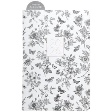 Imagem de WORLD TRAVELER Agenda 2026 – Agenda de calendário semanal e mensal de 15 x 20 cm com marcador de página e fita para escola e escritório, tamanho 15 x 20, jardim multi texturizado