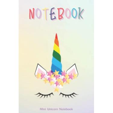Imagem de Mini caderno de unicórnio: pequeno caderno infantil com forro de 10 x 15 cm, tamanho do bolso: para quem ama um caderno fofo