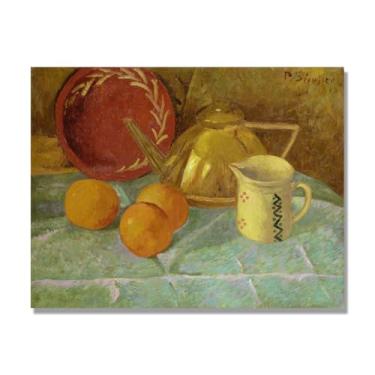 Imagem de NHLDZYH Tela vintage de frutas mortas, impressão de estilo de pintura a óleo vintage, decoração de jantar de fazenda rural. A67. 70 x 90 cm. Somente tela