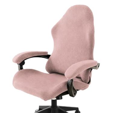 Imagem de PATIKIL 1 conjunto de capa de cadeira de escritório, capa de cadeira de mesa extensível universal capa de assento de computador grande com capas de apoio de braço zíper para cadeiras de escritório com