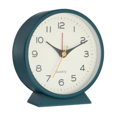 Imagem de PATIKIL Despertador analógico, despertador com luz de fundo, moderno, silencioso, movimento de quartzo sem tique-taque, operado por bateria para quarto, escritório, sala de estar, mesa, prateleira