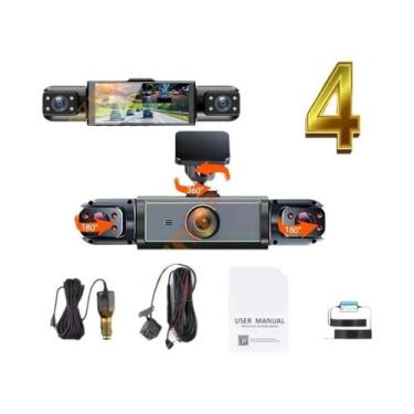 Imagem de 1080P 360 graus Câmera DVR Para Carro Com Visão Noturna Monitor De Est