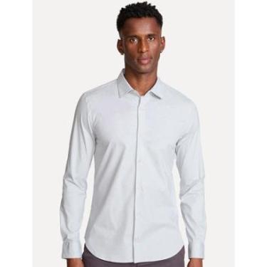 Imagem de Camisa John John Masculina Slim Logo Ligth Grey Cinza Claro-Masculino
