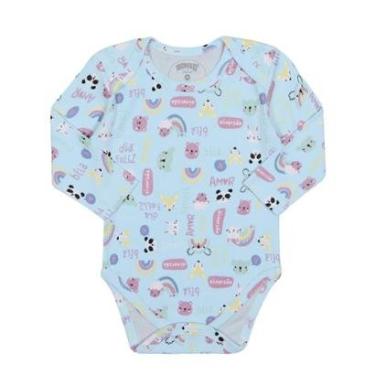 Imagem de Body Bebê Menina Manga Longa Algodão Bosque Azul Alakazoo-Feminino