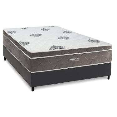 Imagem de Conjunto Box Casal: Colchão Molas Inovaflex Ensacadas Essential+base Crc Corano Gray (138x188)