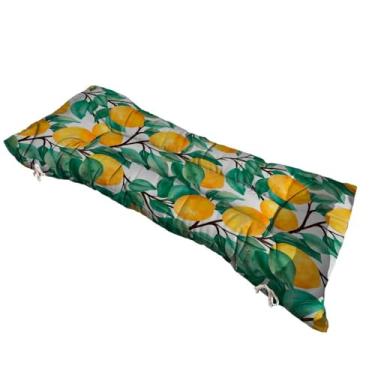 Imagem de Almofada Futon 120 cm x 40 cm para cadeira e banco estampada - Varias Estampas - Futon grande Moderna(limon)