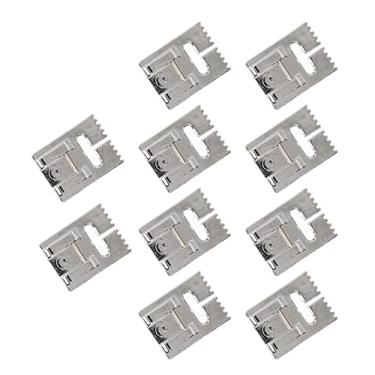 Imagem de Acouto 10 Peças de Aço Inoxidável Conjunto de Calcador de Dobra para Máquina de Costura Doméstica-brilhante, Sem Rebarbas e Compatível Com 5 7 9 (Calcador de 9 ranhuras)