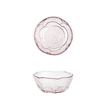 Imagem de U5GAAALPPQ9 Tigelas para cozinha tipo flor pires de vidro tempero doméstico prato pequeno molho prato molho de soja prato de vinagre para lanche, sobremesa (cor: 1) (1) (1)